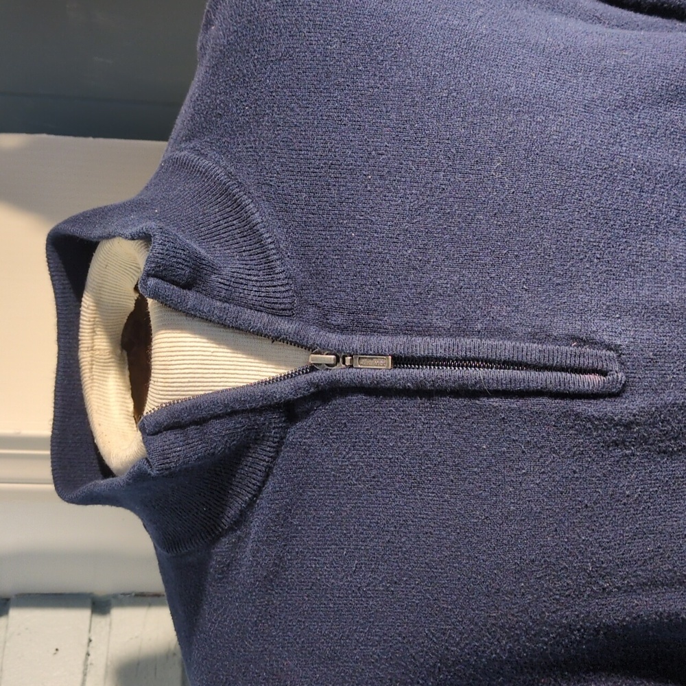 LL Bean 1/4 zip cotton/cashmere pullover sweater - Picture 3 of 4